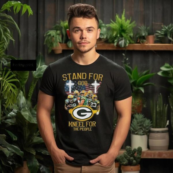 Green Bay Packers Stand For God Kneel For The People USA Flag T shirt