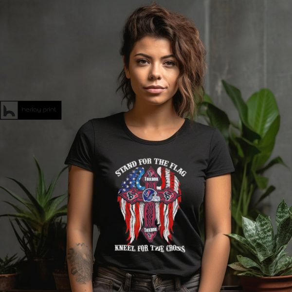 Houston Texans Stand For The Flag Kneel For The Cross 2024 T shirt