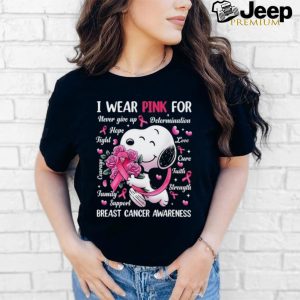 I wear pink for breast cancer a wareness shirt