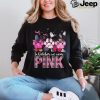 In October We Wear P.I.N.K Breast Cancer Halloween Dog Paws Shirt