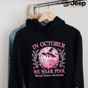 In October We Wear Pink Breast Cancer Awareness Halloween Ghost 2024 Shirt