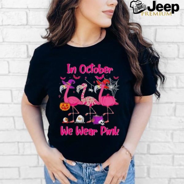 In We Wear P.I.N.K Flamingo Breast Cancer Awareness Shirt