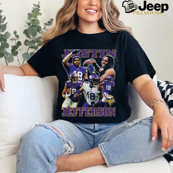 Justin Jefferson Retro Collage T Shirt