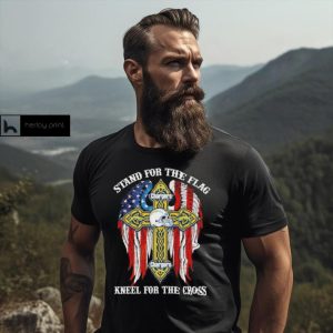 Los Angeles Chargers Stand For The Flag Kneel For The Cross 2024 T shirt