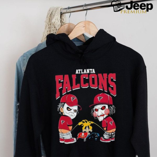 Michael Myers And Billy The Puppet X Atlanta Falcons Pee On NFL Teams Halloween Shirt