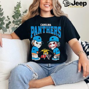 Michael Myers And Billy The Puppet X Carolina Panthers Pee On NFL Teams Halloween Shirt