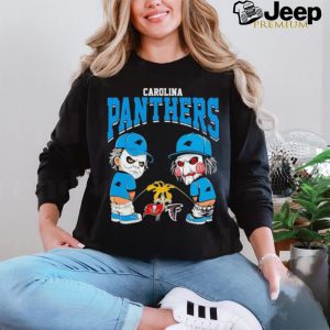 Michael Myers And Billy The Puppet X Carolina Panthers Pee On NFL Teams Halloween Shirt