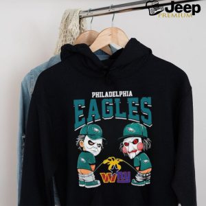 Michael Myers And Billy The Puppet X Philadelphia Eagles Pee On NFL Teams Halloween Shirt