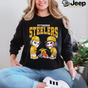 Michael Myers And Billy The Puppet X Pittsburgh Steelers Pee On NFL Teams Halloween Shirt