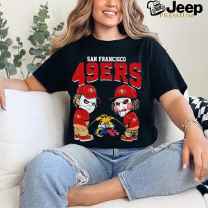 Michael Myers And Billy The Puppet X San Francisco 49ers Pee On NFL Teams Halloween Shirt