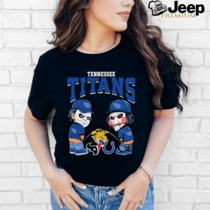 Michael Myers And Billy The Puppet X Tennessee Titans Pee On NFL Teams Halloween Shirt