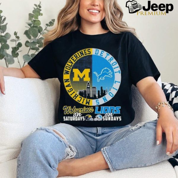 Michigan Wolverines On Saturdays X Detroit Lions On Sundays 2024 Shirt