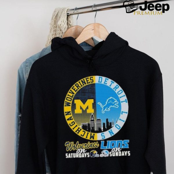 Michigan Wolverines On Saturdays X Detroit Lions On Sundays 2024 Shirt