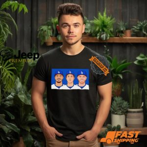 Mookie Betts Shohei Ohtani Freddie Freeman in LA Dodgers Big 3 shirt