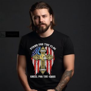 New Orleans Saints Stand For The Flag Kneel For The Cross 2024 T shirt