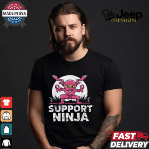 Ninja Breast Cancer Awareness Shirt, Toddler Boys Support Survivor Clothing