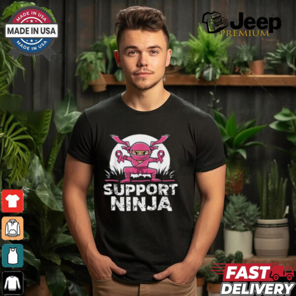 Ninja Breast Cancer Awareness Shirt, Toddler Boys Support Survivor Clothing