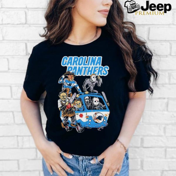 Official Carolina Panthers NFL Horror Characters Movie Hippie Halloween Shirt