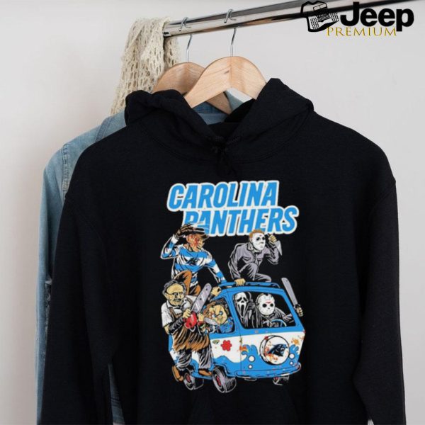 Official Carolina Panthers NFL Horror Characters Movie Hippie Halloween Shirt