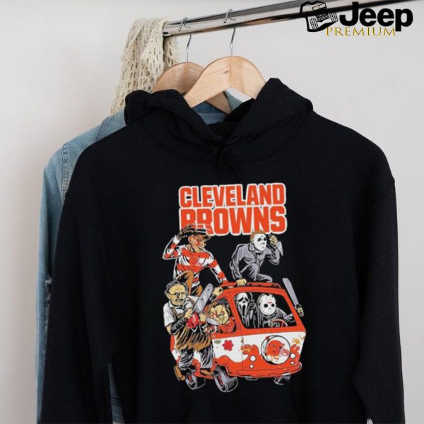 Official Cleveland Browns NFL Horror Characters Movie Hippie Halloween Shirt