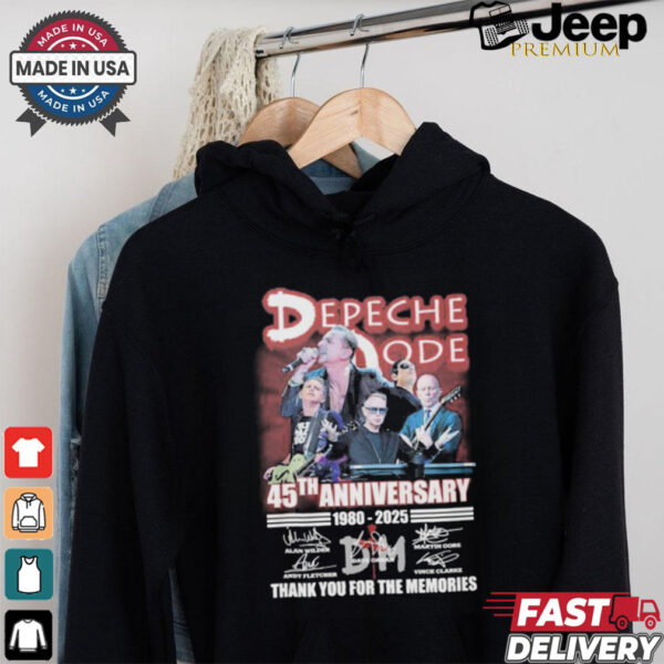 Official Depeche Mode Rock Band 45th Anniversary 1980 2025 Thank You For The Memories T Shirt