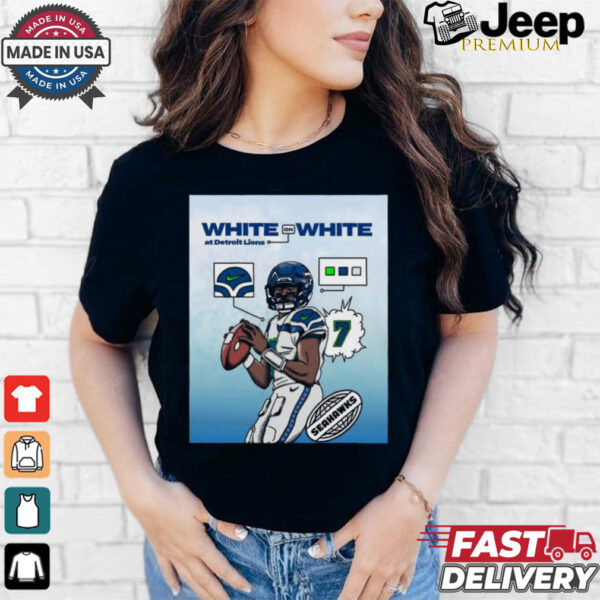 Official Poster The Monday Night Football Seattle Seahawks White On White At Detroit Lions t shirt