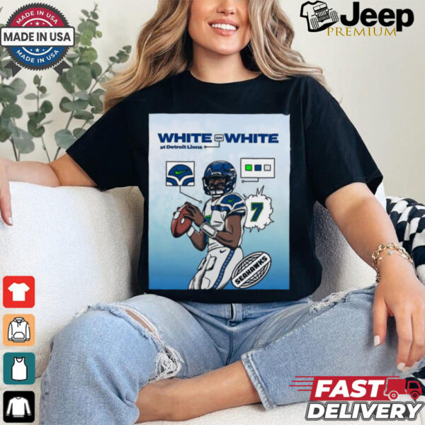 Official Poster The Monday Night Football Seattle Seahawks White On White At Detroit Lions t shirt