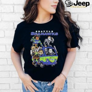 Official Seattle Seahawks NFL Horror Characters Movie Hippie Halloween Shirt