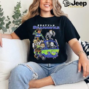 Official Seattle Seahawks NFL Horror Characters Movie Hippie Halloween Shirt