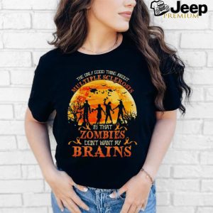 Official The Only Good Thing About Multiple Sclerosis Is That Zombies Dont Want My Brains Halloween 2024 Shirt