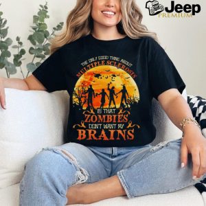 Official The Only Good Thing About Multiple Sclerosis Is That Zombies Dont Want My Brains Halloween 2024 Shirt