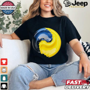 Official Yin yang Ukraine blue and yellow T shirt