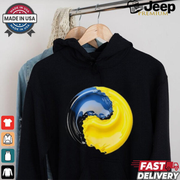 Official Yin yang Ukraine blue and yellow T shirt