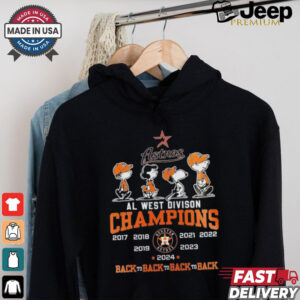 Peanuts Characters X Houston Astros Back 4 Back AL West Division Champions Shirt