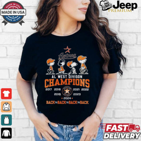 Peanuts Characters X Houston Astros Back 4 Back AL West Division Champions Shirt