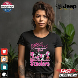 Peanuts Characters X Pittsburgh Steelers Together, We Can Create A Future Without Breast Cancer Shirt