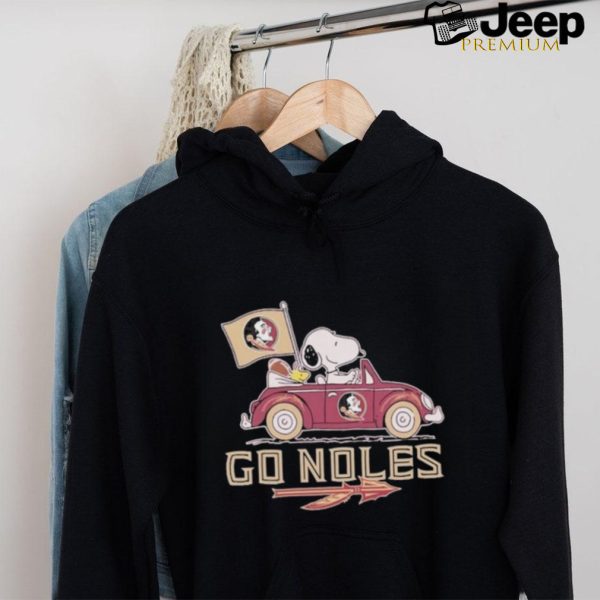 Peanuts Snoopy And Woodstock On Car Florida State Seminoles Go Noles Shirt