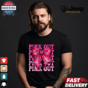 Pink Out Breast Cancer Awareness Shirt, Stylish Coquette Bow for Women