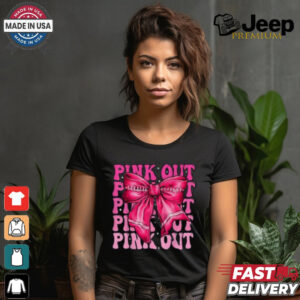 Pink Out Breast Cancer Awareness Shirt, Stylish Coquette Bow for Women