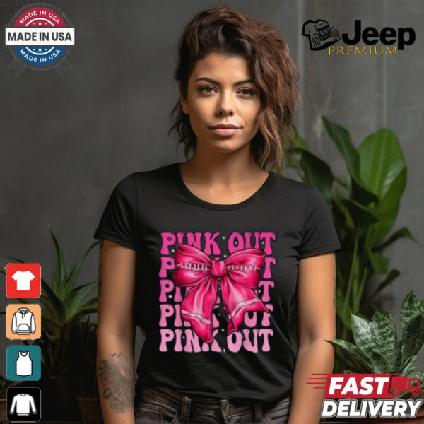 Pink Out Breast Cancer Awareness Shirt, Stylish Coquette Bow for Women