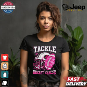 Pink Ribbon Breast Cancer Awareness Shirt, Tackle Cancer with Football Spirit