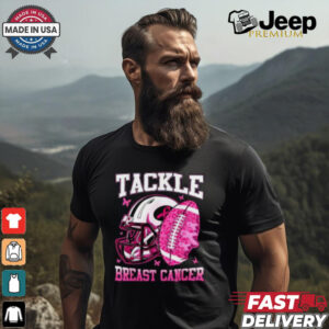 Pink Ribbon Breast Cancer Awareness Shirt, Tackle Cancer with Football Spirit