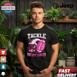 Pink Ribbon Breast Cancer Awareness Shirt, Tackle Cancer with Football Spirit