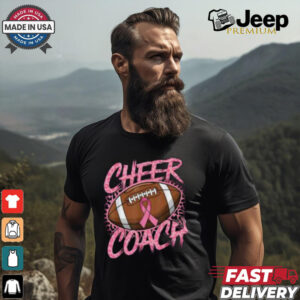 Pink Ribbon Football Shirt, Breast Cancer Awareness for Cheer Coaches