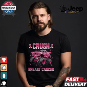 Pink Ribbon Monster Truck Breast Cancer Awareness Shirt for Kids, Support Tee