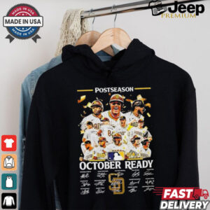 Postseason 2024 October Ready San Diego Padres team signatures shirt