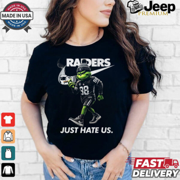 Raider nike grinch just hate us shirt