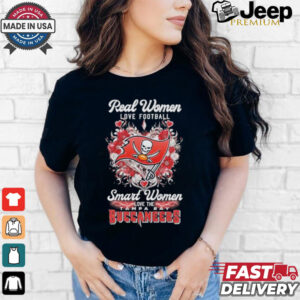 Real Women Love Football Smart Women Love The Tampa Bay Buccaneers X Heart Flower Shirt