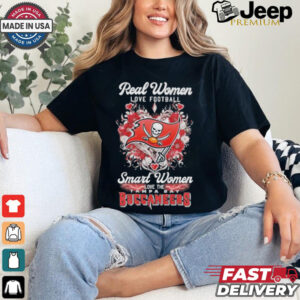 Real Women Love Football Smart Women Love The Tampa Bay Buccaneers X Heart Flower Shirt