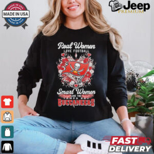 Real Women Love Football Smart Women Love The Tampa Bay Buccaneers X Heart Flower Shirt